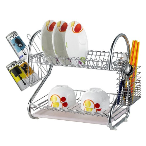 Generic Double Layer Dish Rack/ Drainer With Cover